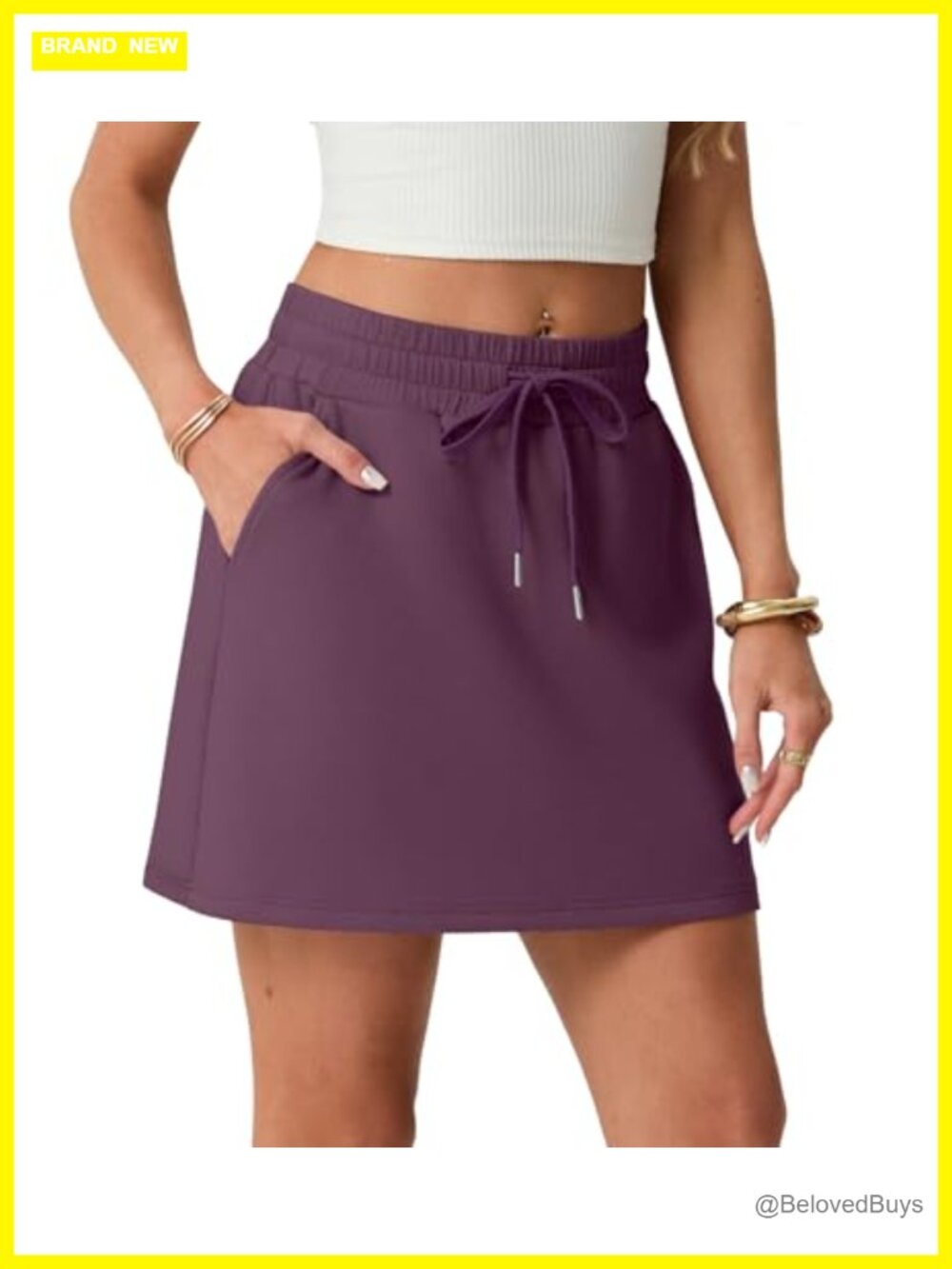 Active Skort with Built-in Shorts and Pockets Golf Tennis Workout